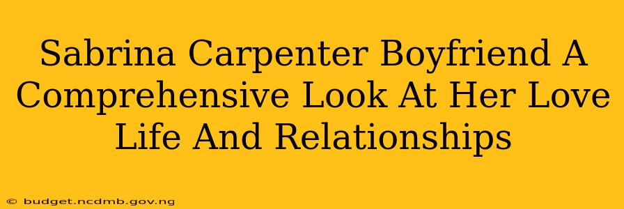 Sabrina Carpenter Boyfriend A Comprehensive Look At Her Love Life And Relationships