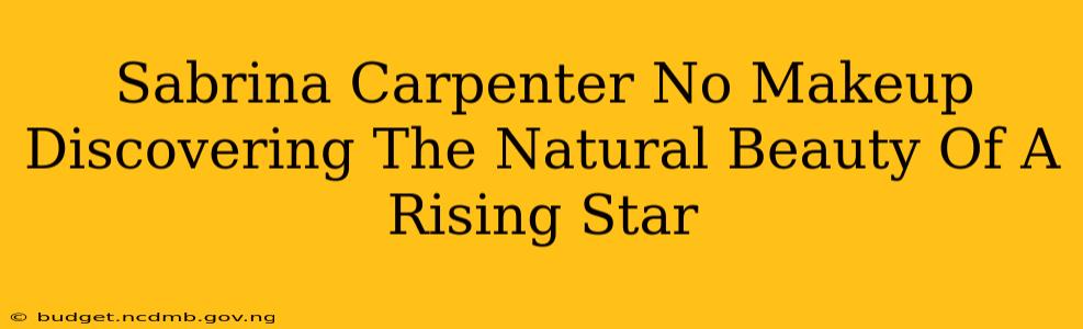 Sabrina Carpenter No Makeup Discovering The Natural Beauty Of A Rising Star
