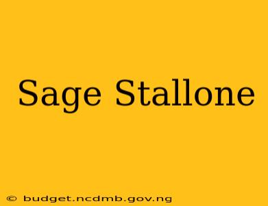 Sage Stallone