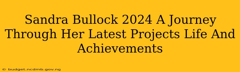Sandra Bullock 2024 A Journey Through Her Latest Projects Life And Achievements