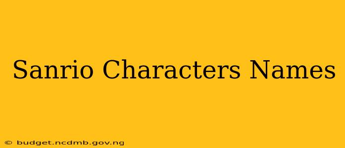Sanrio Characters Names