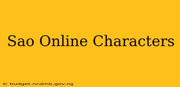 Sao Online Characters