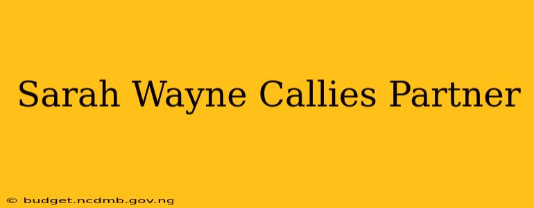 Sarah Wayne Callies Partner
