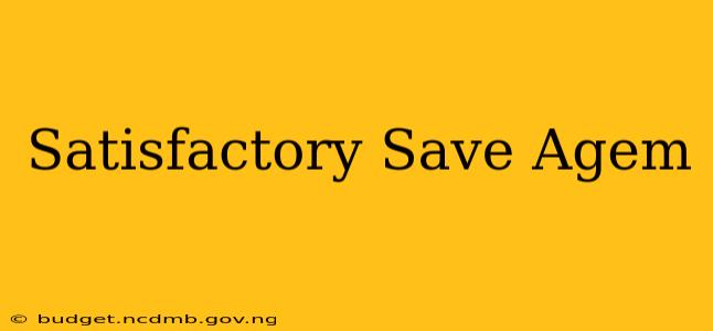 Satisfactory Save Agem