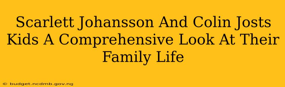 Scarlett Johansson And Colin Josts Kids A Comprehensive Look At Their Family Life