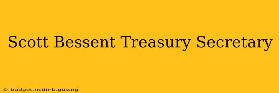 Scott Bessent Treasury Secretary