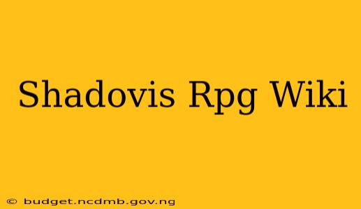 Shadovis Rpg Wiki