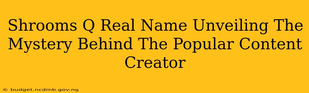 Shrooms Q Real Name Unveiling The Mystery Behind The Popular Content Creator