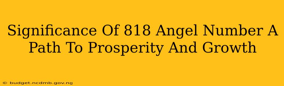 Significance Of 818 Angel Number A Path To Prosperity And Growth