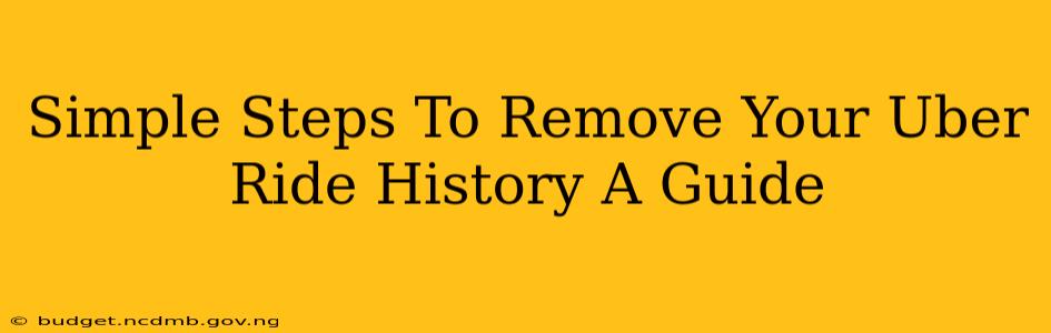 Simple Steps To Remove Your Uber Ride History A Guide