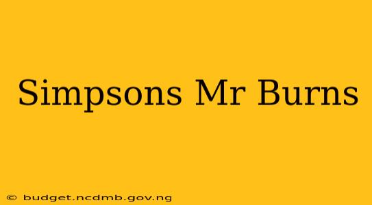 Simpsons Mr Burns