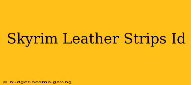Skyrim Leather Strips Id