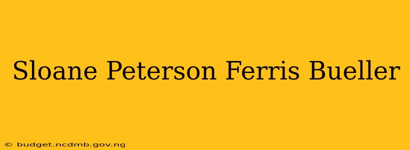 Sloane Peterson Ferris Bueller
