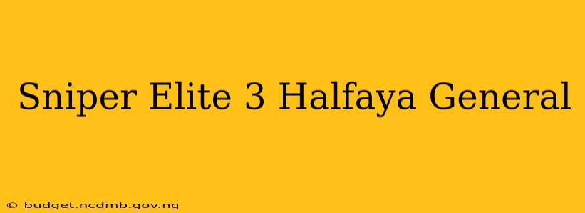 Sniper Elite 3 Halfaya General