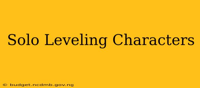 Solo Leveling Characters