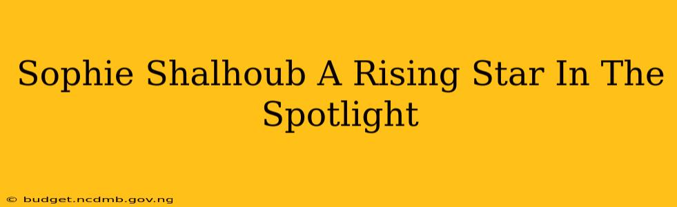 Sophie Shalhoub A Rising Star In The Spotlight