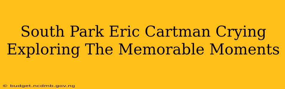 South Park Eric Cartman Crying Exploring The Memorable Moments