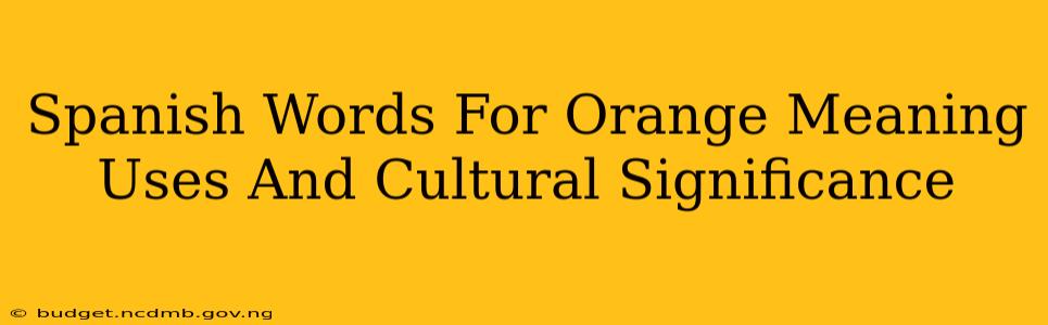 Spanish Words For Orange Meaning Uses And Cultural Significance