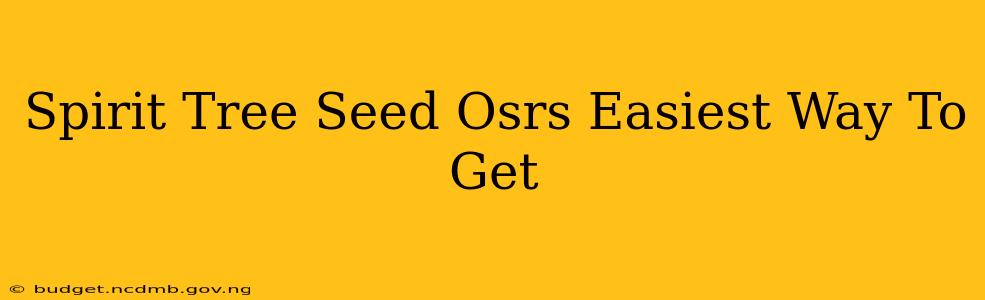Spirit Tree Seed Osrs Easiest Way To Get