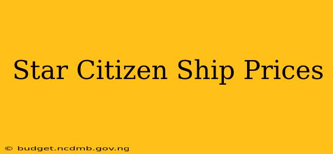 Star Citizen Ship Prices