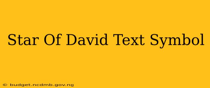 Star Of David Text Symbol
