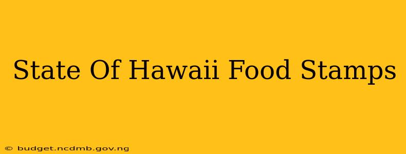 State Of Hawaii Food Stamps