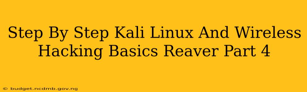 Step By Step Kali Linux And Wireless Hacking Basics Reaver Part 4