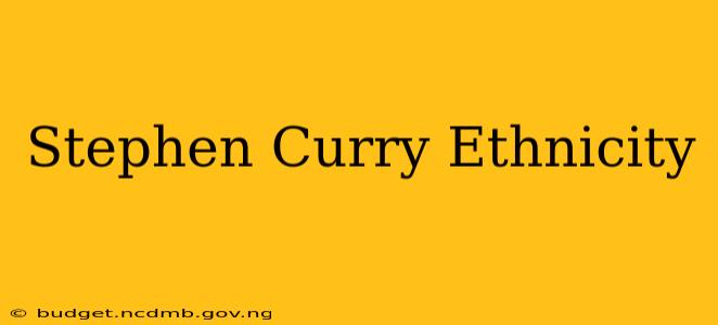 Stephen Curry Ethnicity