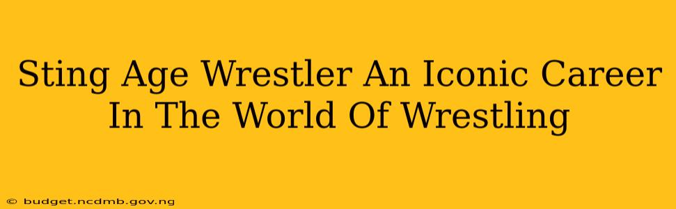 Sting Age Wrestler An Iconic Career In The World Of Wrestling