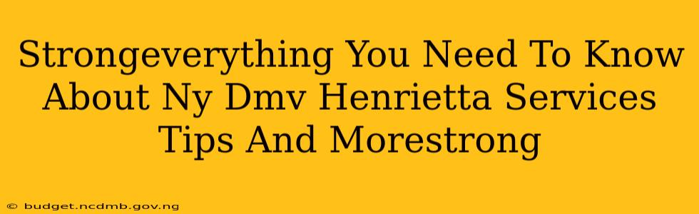 Strongeverything You Need To Know About Ny Dmv Henrietta Services Tips And Morestrong