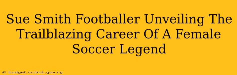 Sue Smith Footballer Unveiling The Trailblazing Career Of A Female Soccer Legend