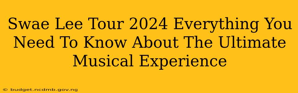 Swae Lee Tour 2024 Everything You Need To Know About The Ultimate Musical Experience