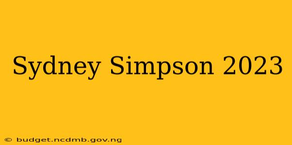 Sydney Simpson 2023