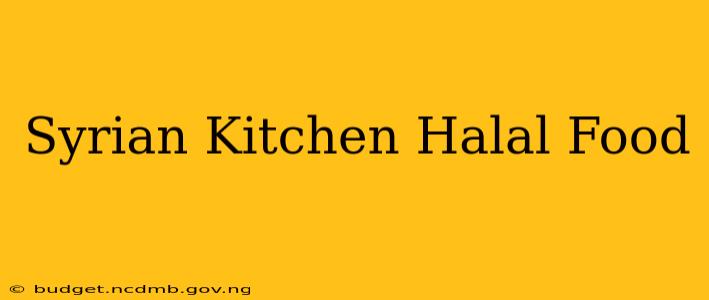Syrian Kitchen Halal Food