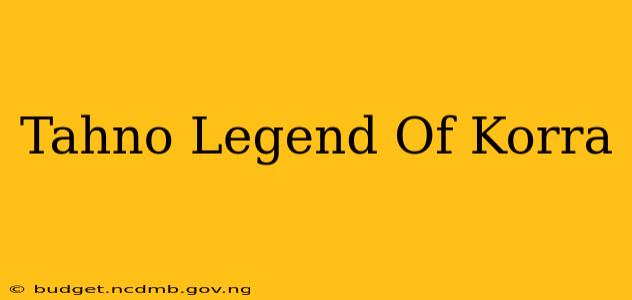 Tahno Legend Of Korra