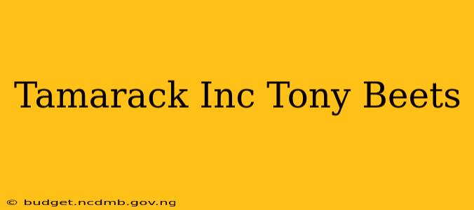 Tamarack Inc Tony Beets