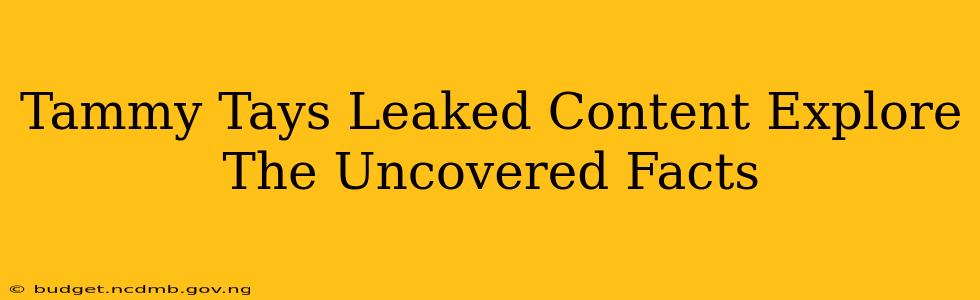 Tammy Tays Leaked Content Explore The Uncovered Facts