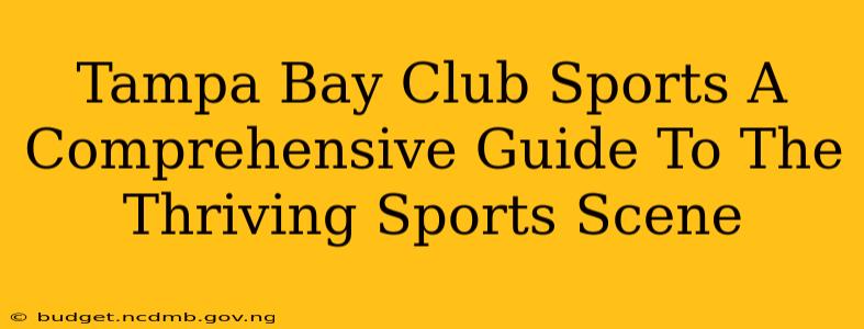 Tampa Bay Club Sports A Comprehensive Guide To The Thriving Sports Scene