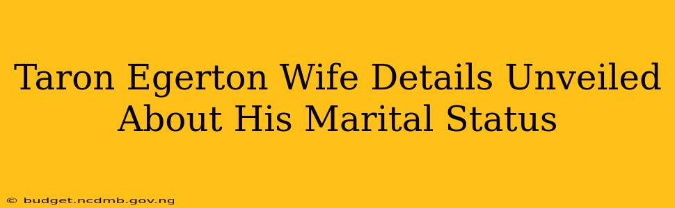 Taron Egerton Wife Details Unveiled About His Marital Status