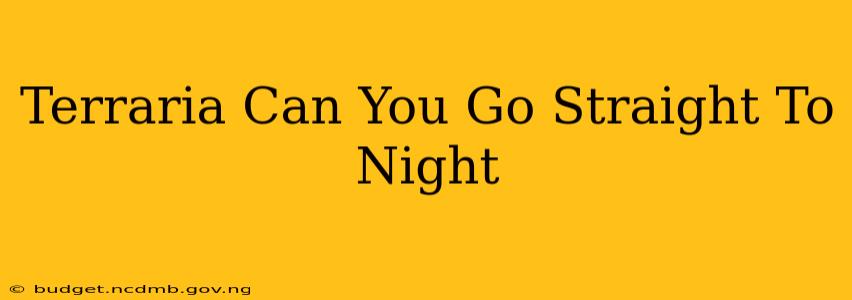 Terraria Can You Go Straight To Night