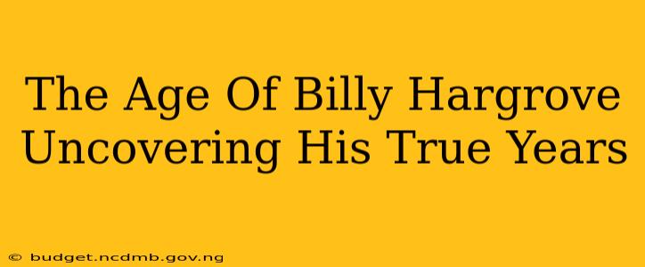 The Age Of Billy Hargrove Uncovering His True Years