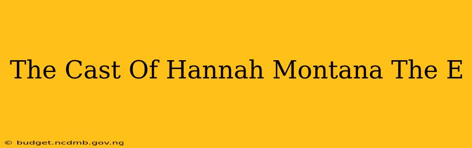 The Cast Of Hannah Montana The E