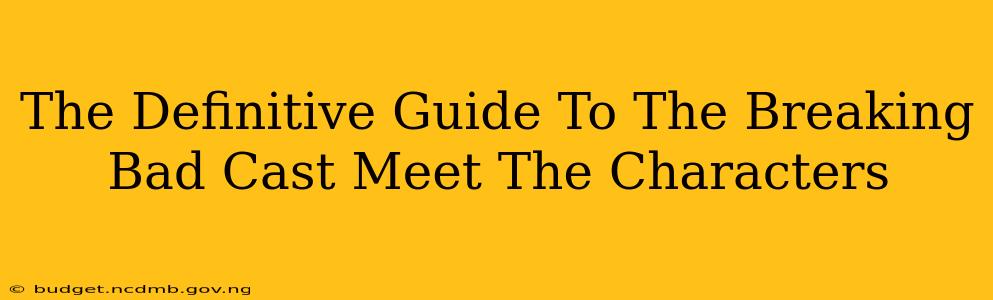 The Definitive Guide To The Breaking Bad Cast Meet The Characters