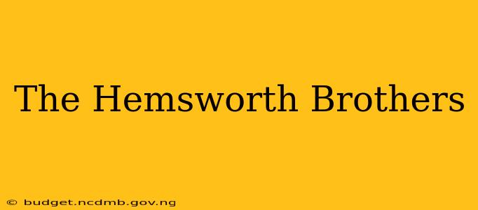 The Hemsworth Brothers