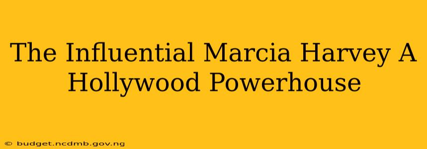 The Influential Marcia Harvey A Hollywood Powerhouse