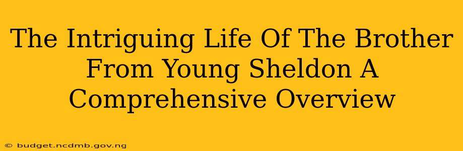 The Intriguing Life Of The Brother From Young Sheldon A Comprehensive Overview