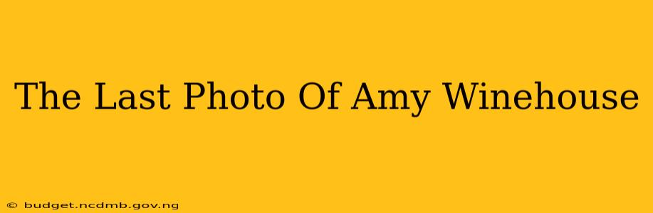 The Last Photo Of Amy Winehouse