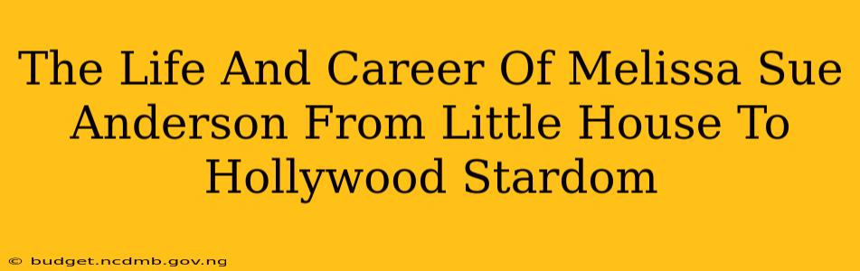 The Life And Career Of Melissa Sue Anderson From Little House To Hollywood Stardom