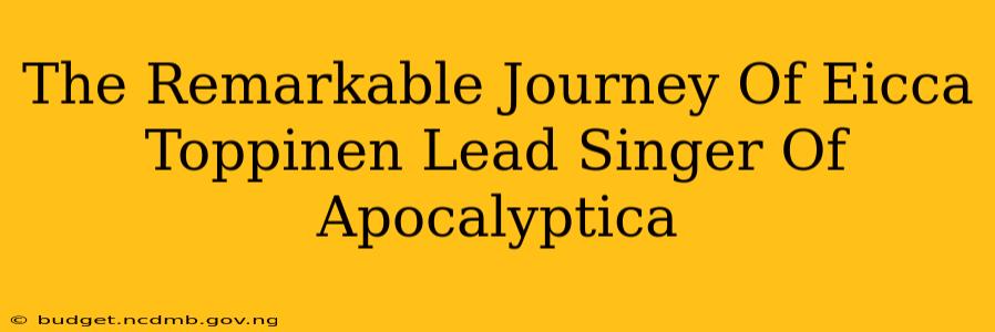 The Remarkable Journey Of Eicca Toppinen Lead Singer Of Apocalyptica