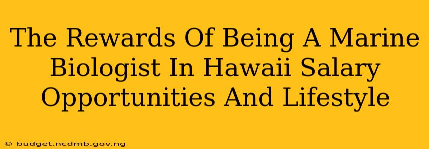 The Rewards Of Being A Marine Biologist In Hawaii Salary Opportunities And Lifestyle